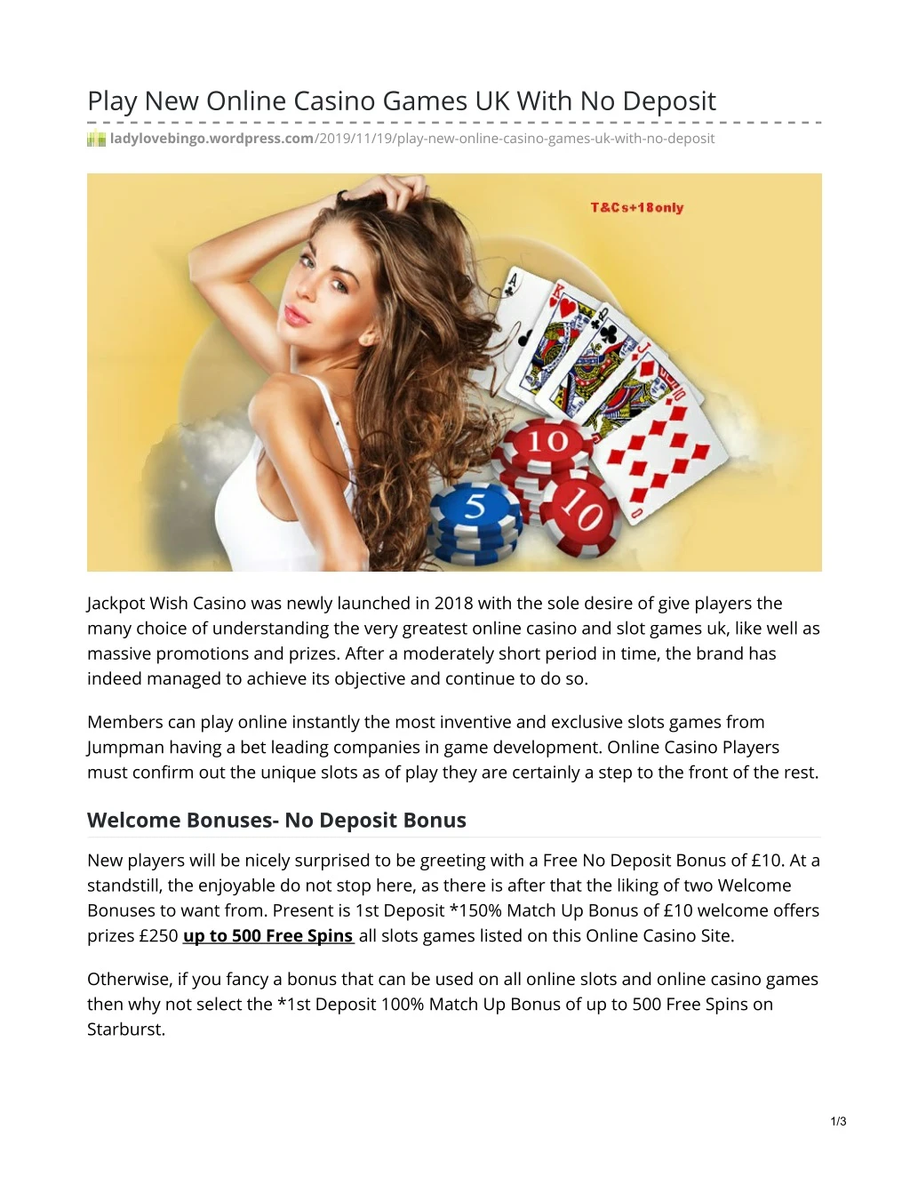 play new online casino games uk with no deposit