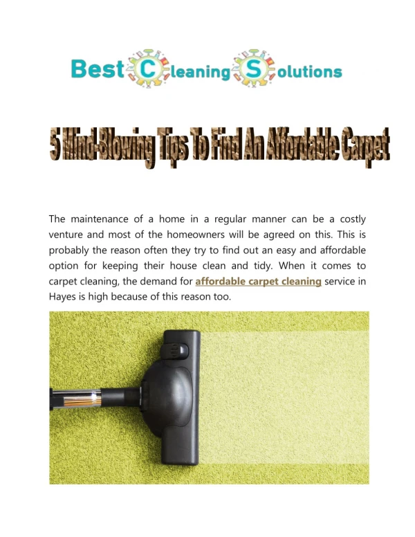 5 Mind-Blowing Tips To Find An Affordable Carpet Cleaning Service
