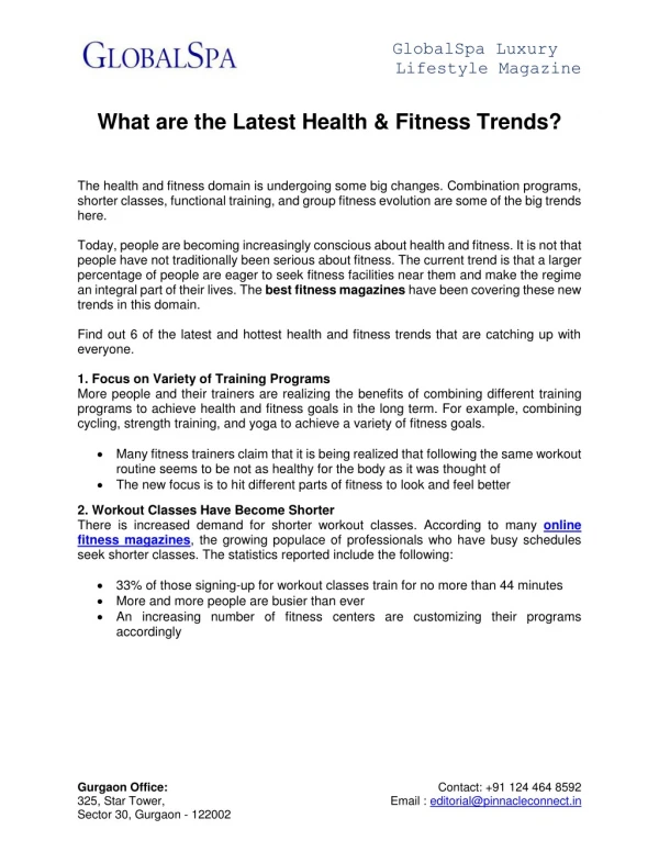 What are the Latest Health & Fitness Trends?