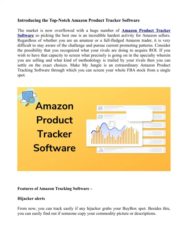 Amazon Product Tracking Software