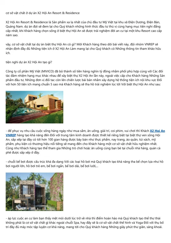 Nếu chưa tìm hiểu villa X2 Hoi An thì không nên mua nhà