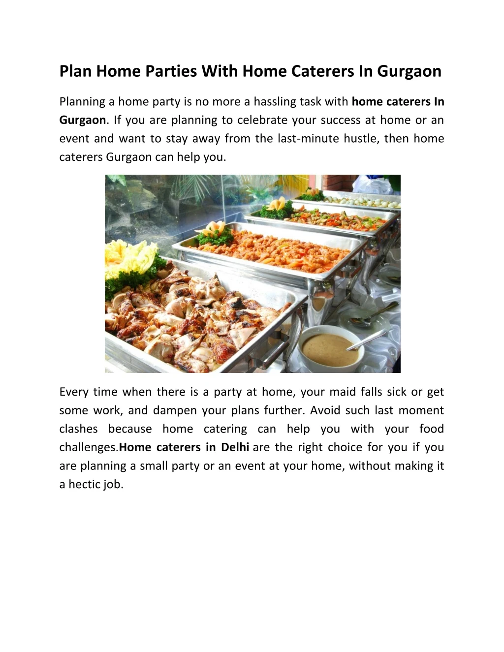plan home parties with home caterers in gurgaon