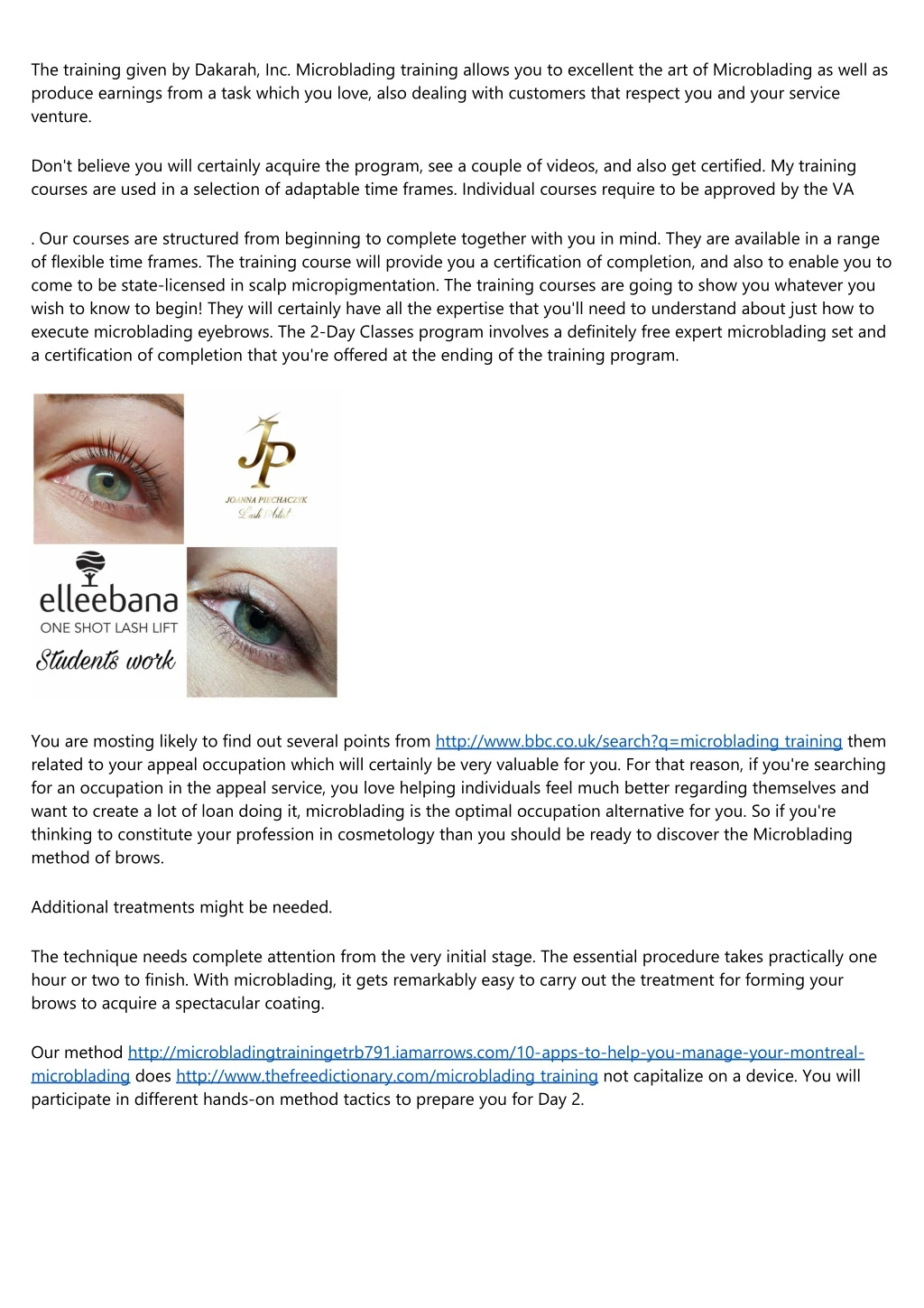 the training given by dakarah inc microblading