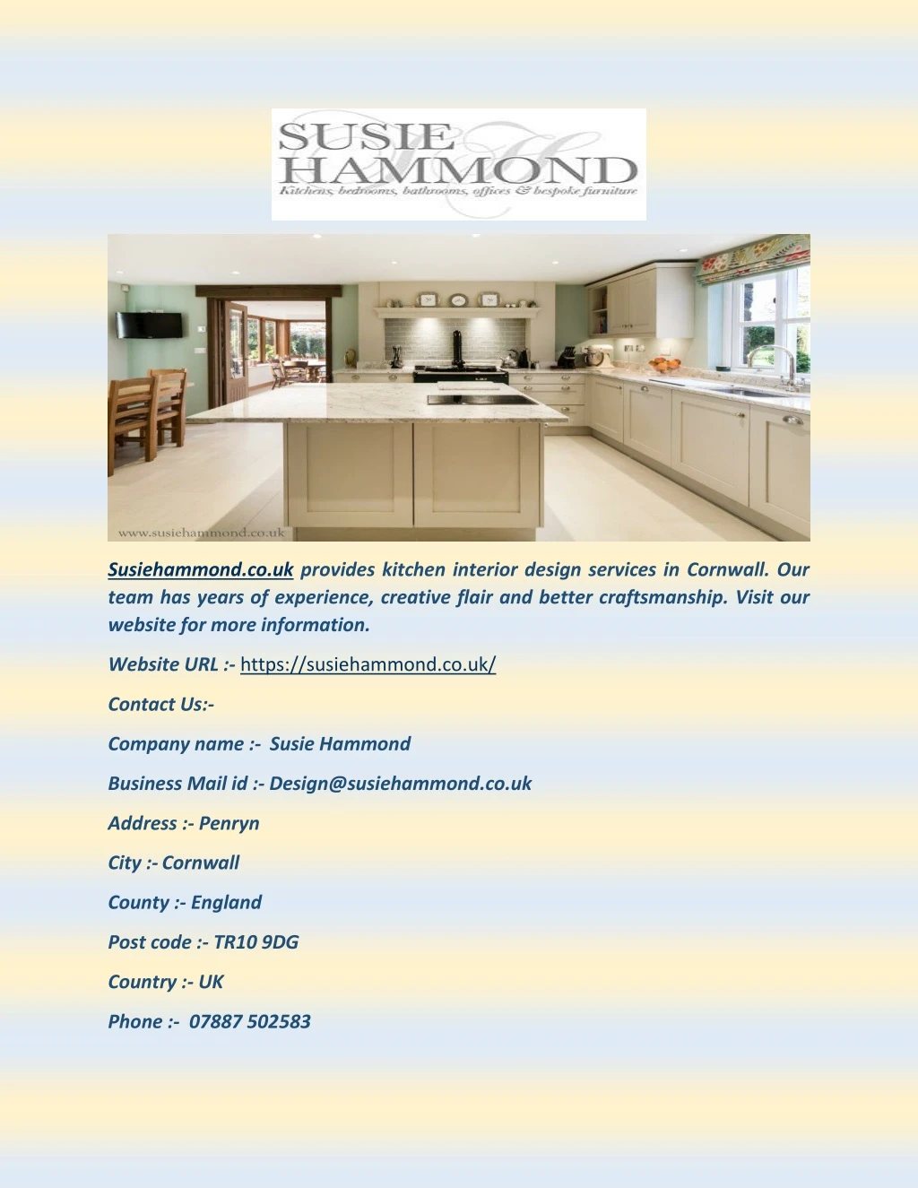 susiehammond co uk provides kitchen interior