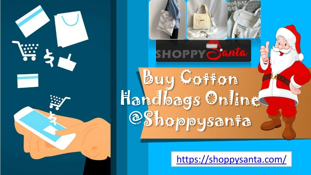 buy cotton handbags online @shoppysanta