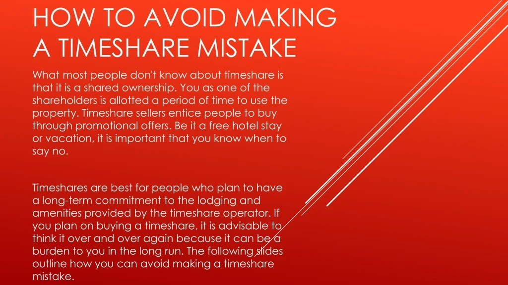 how to avoid making a timeshare mistake