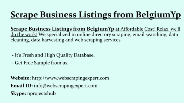 Scrape Business Listings from BelgiumYp