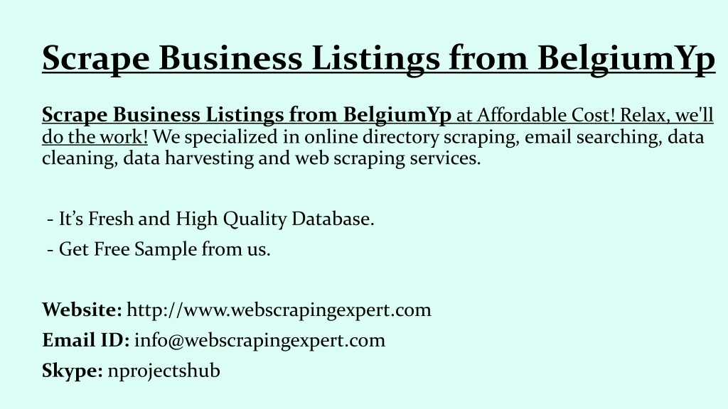 scrape business listings from belgiumyp