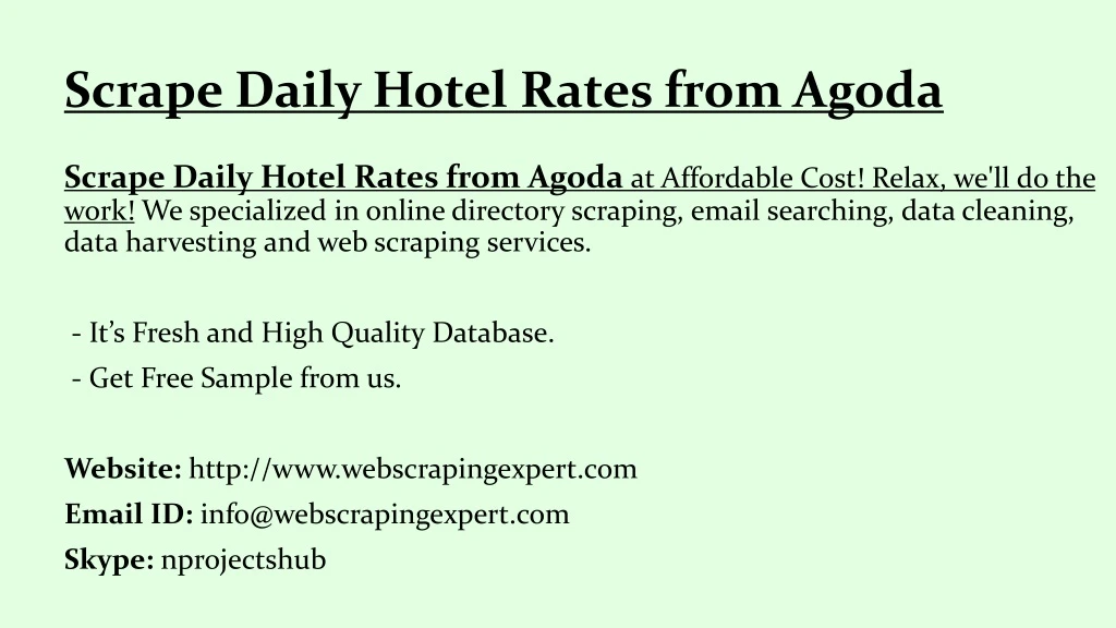 scrape daily hotel rates from agoda