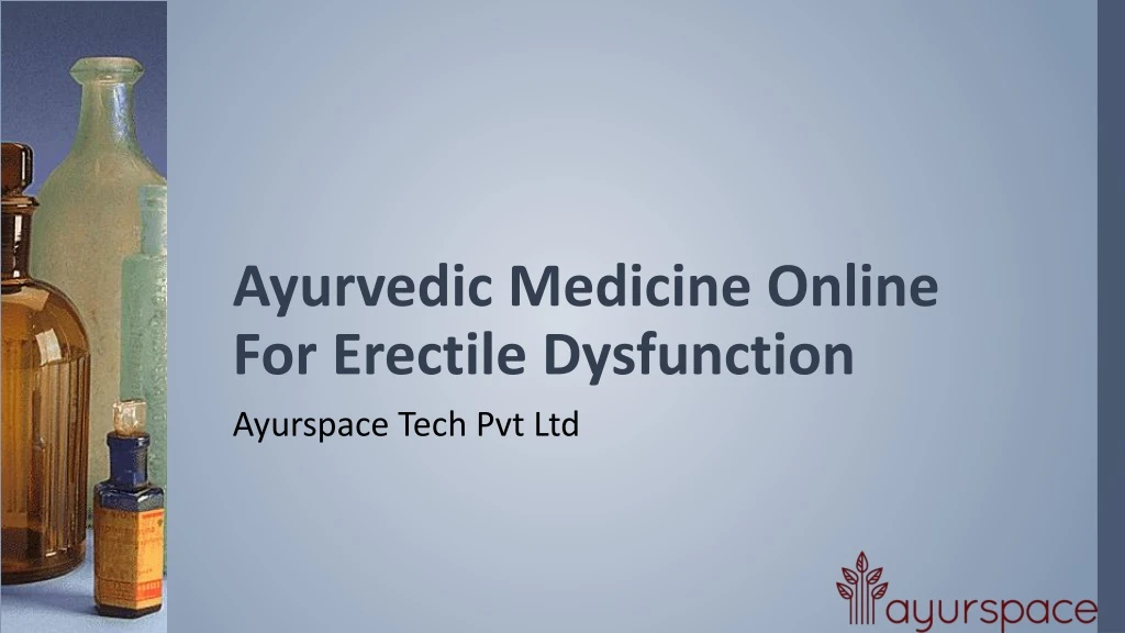 ayurvedic medicine online for erectile dysfunction
