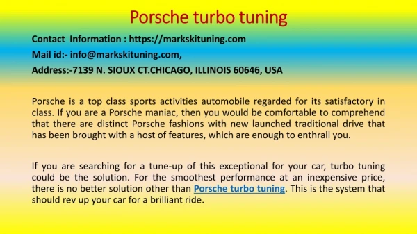 The PORSCHE TURBO TUNING That Wins Customers