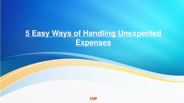 5 Easy Ways of Handling Unexpected Expenses