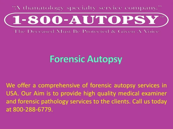 Forensic Autopsy Services