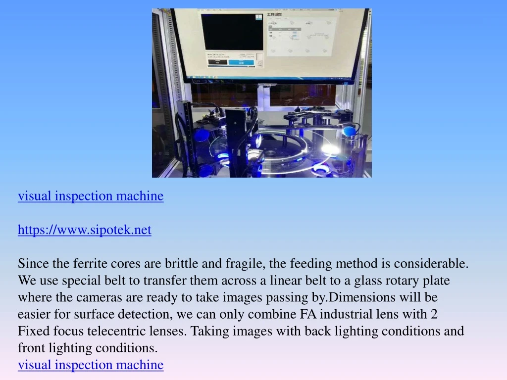 visual inspection machine https www sipotek