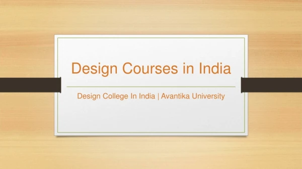 Design Courses in India - Avantika University