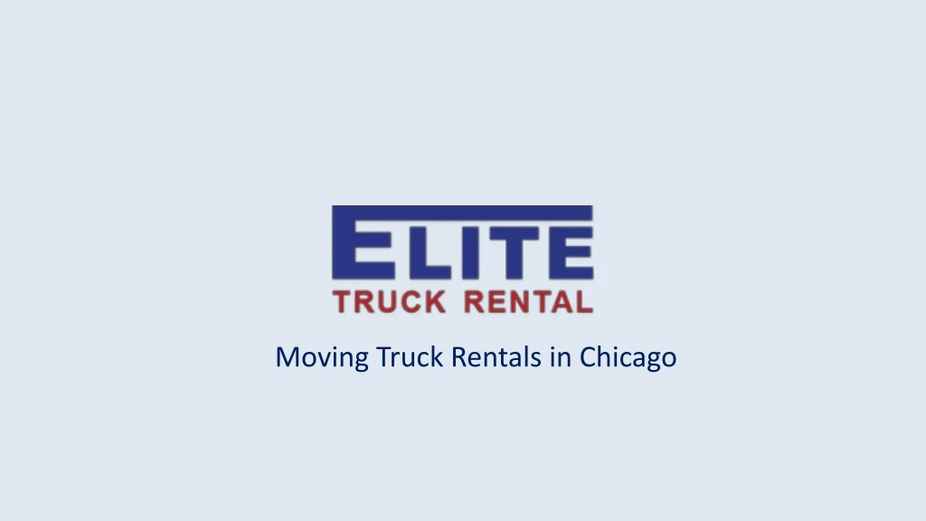 moving truck rentals in chicago
