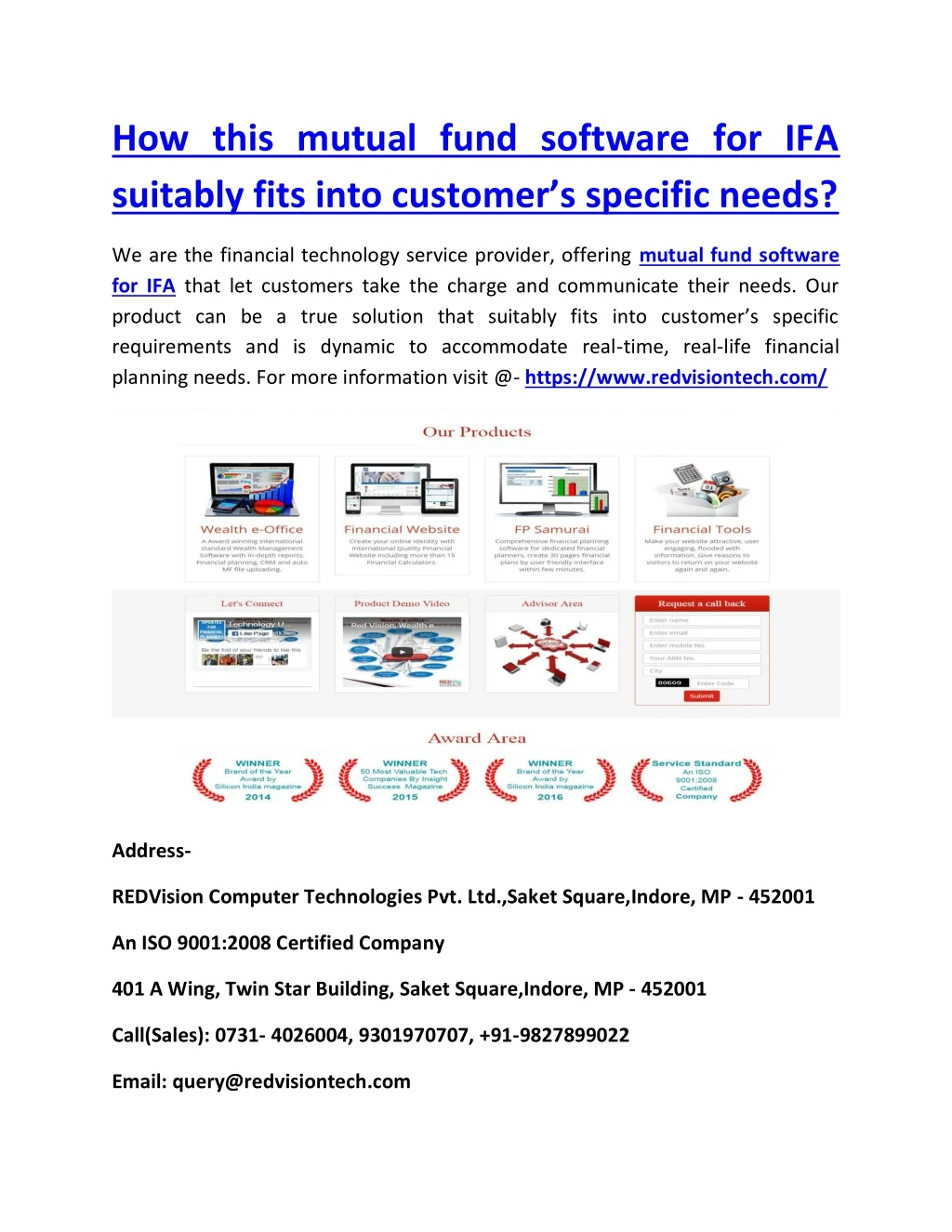 how this mutual fund software for ifa suitably