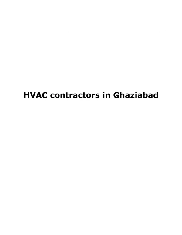 HVAC contractors in Ghaziabad