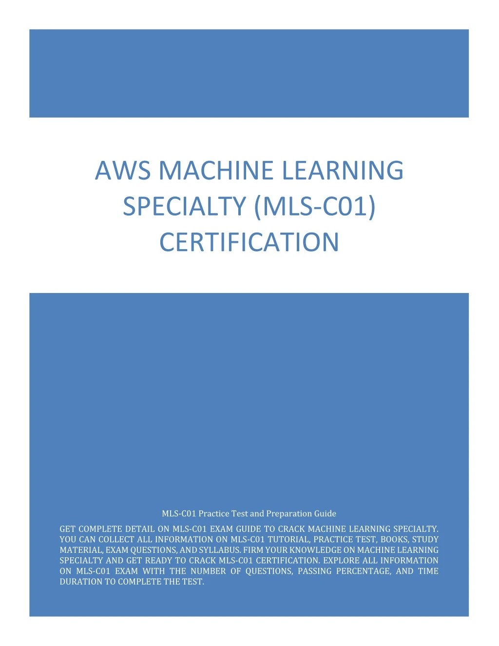aws machine learning specialty
