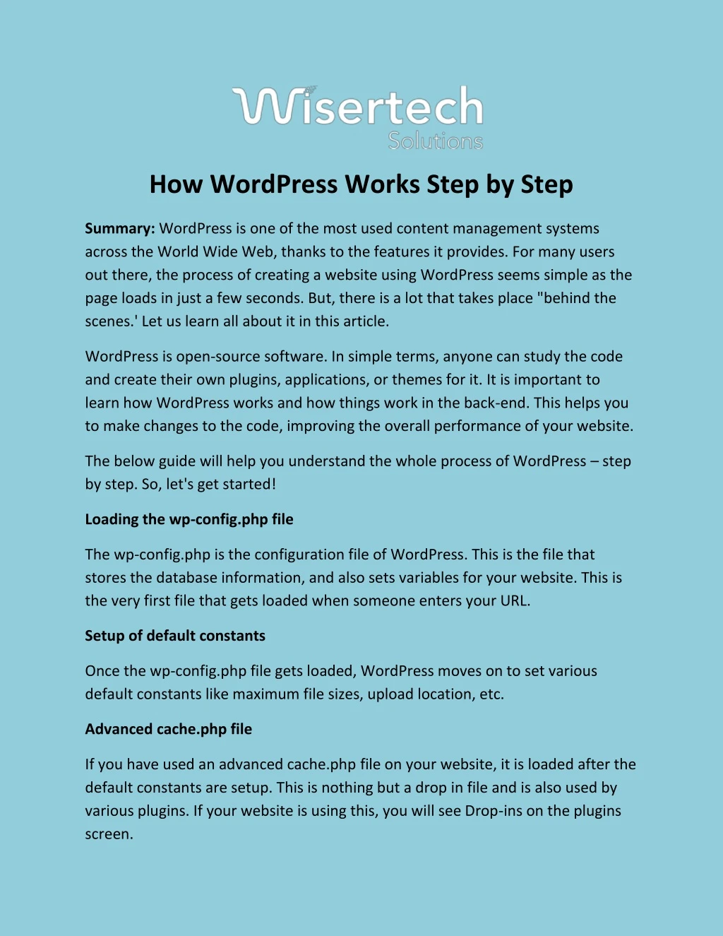 how wordpress works step by step
