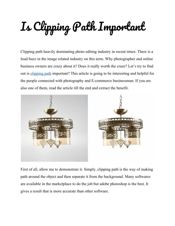 Why Is Clipping Path Important?