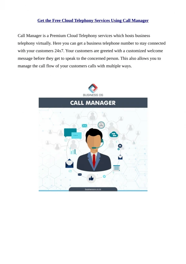 Get the Free Cloud Telephony Services Using Call Manager