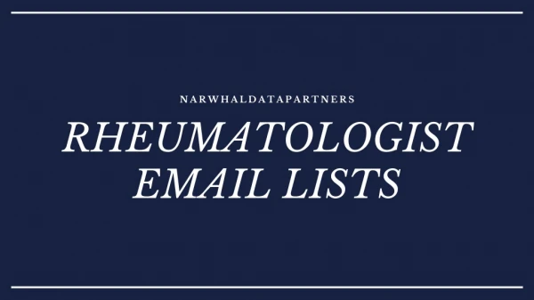 Rheumatologist Email Lists in USA