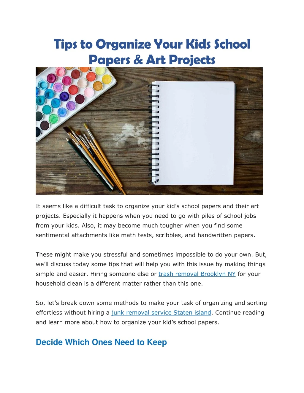 tips to organize your kids school papers