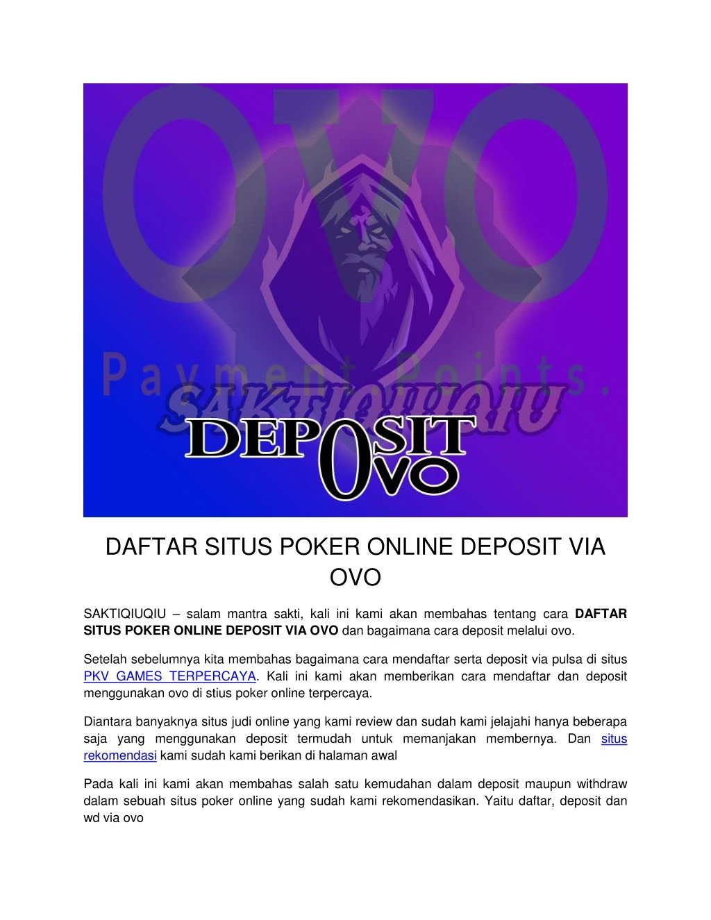 daftar situs poker online deposit via ovo