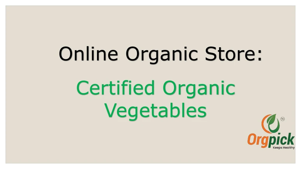 online organic store
