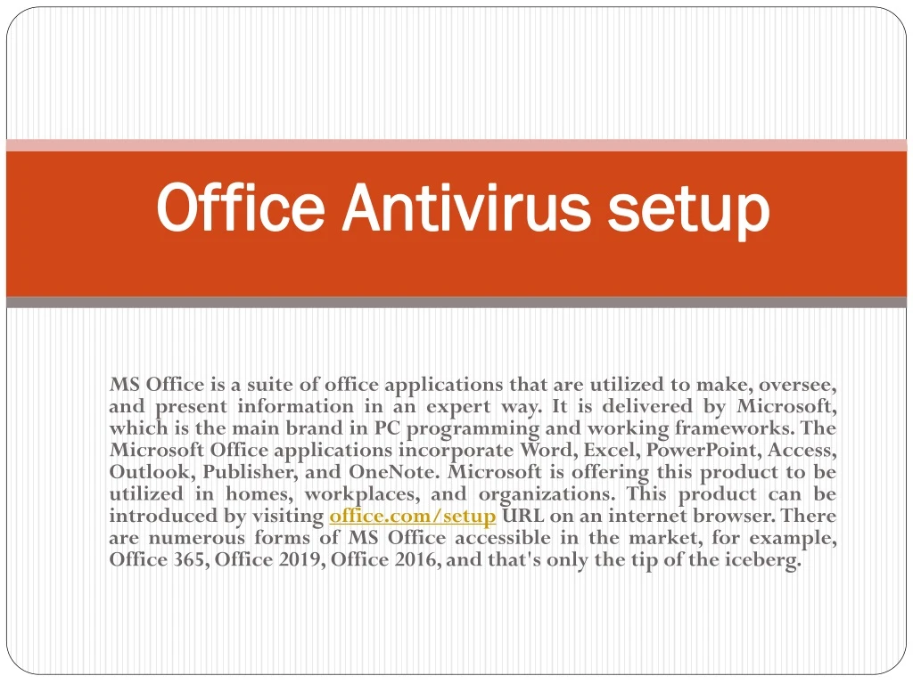 office antivirus setup