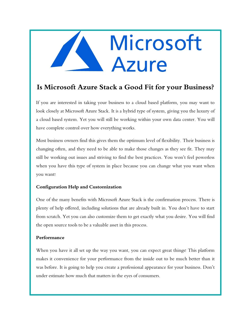 is microsoft azure stack a good fit for your