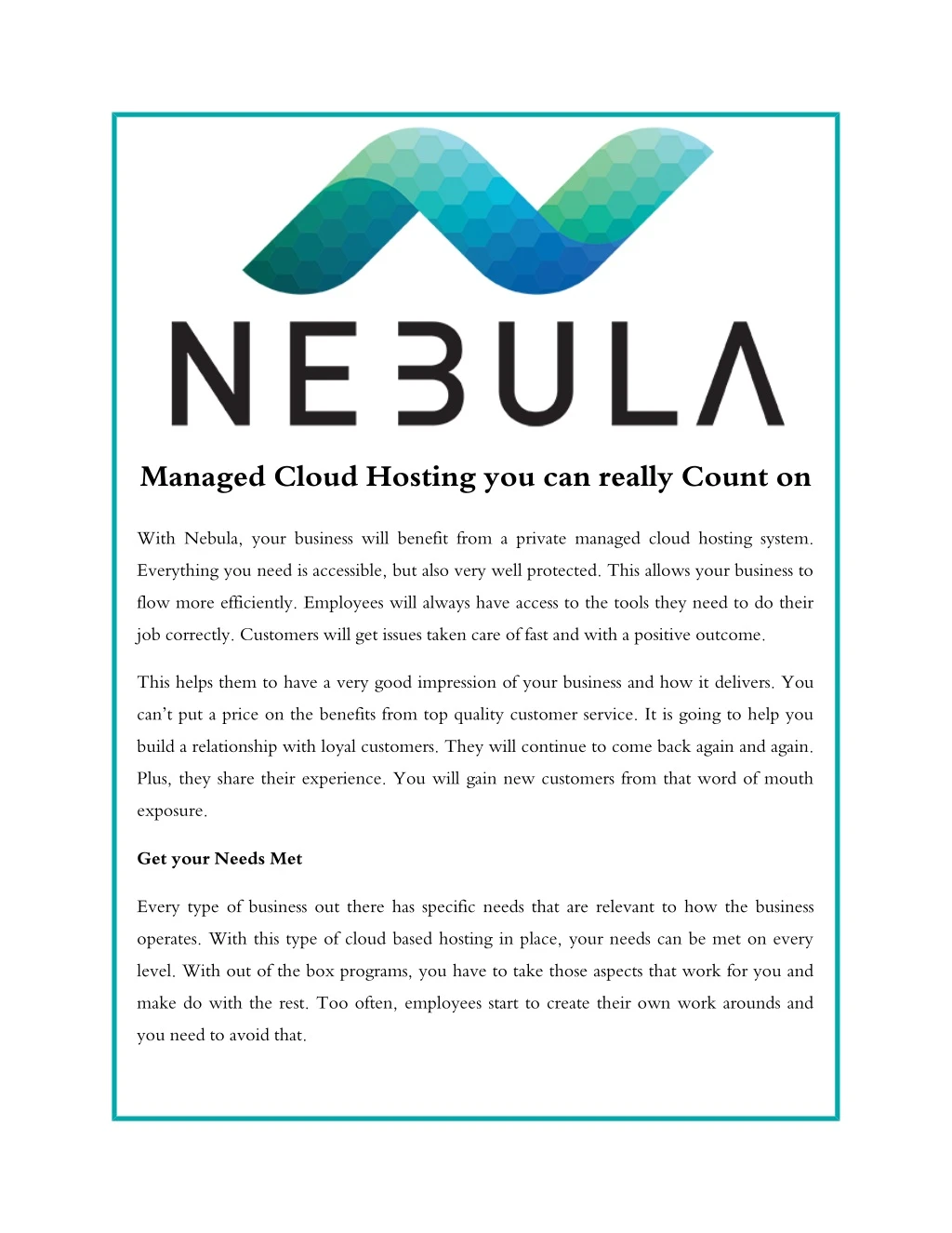 managed cloud hosting you can really count on
