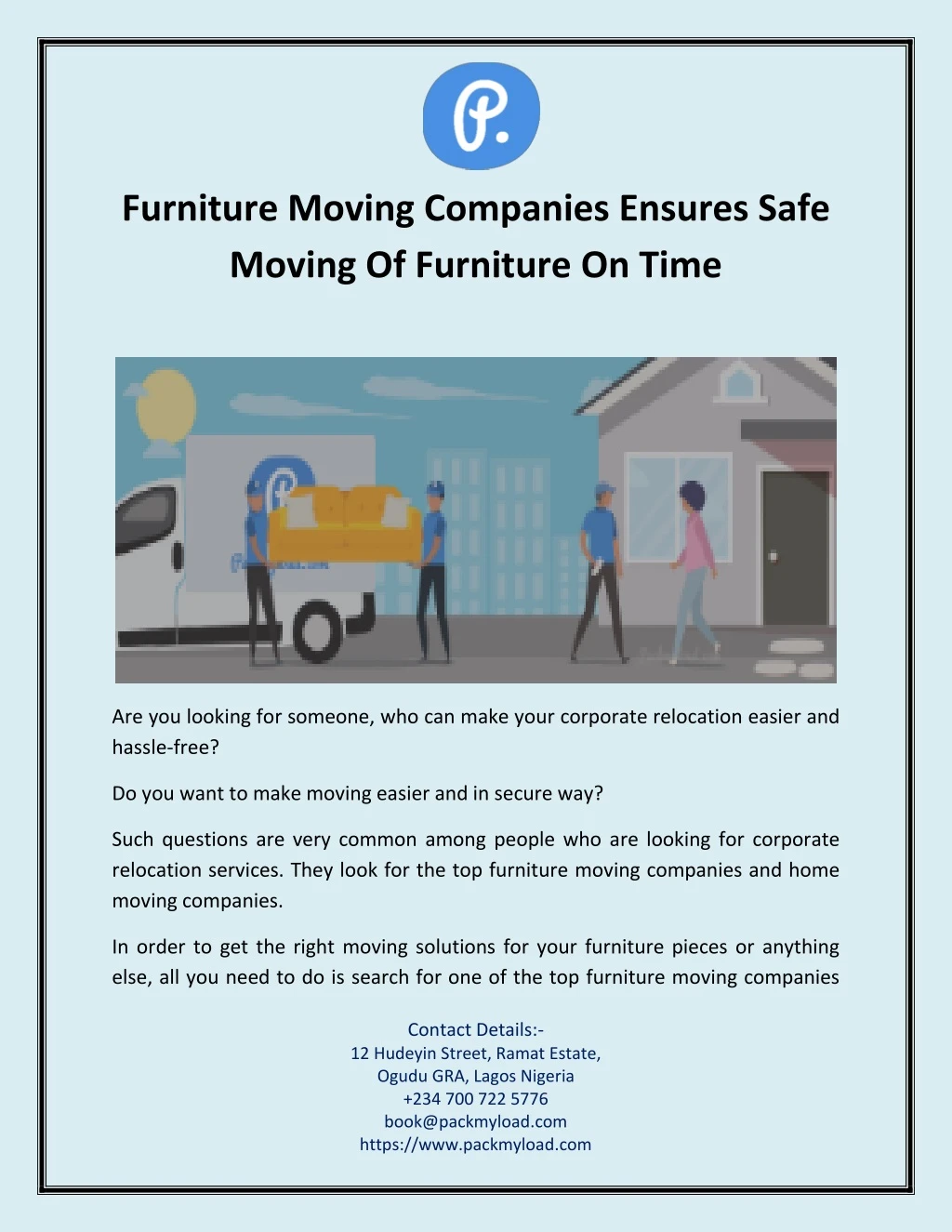 furniture moving companies ensures safe moving
