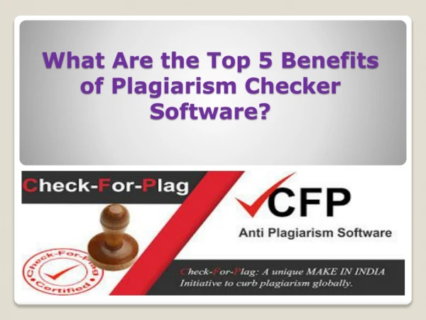 5 Benefits Plagiarism Checkers Software