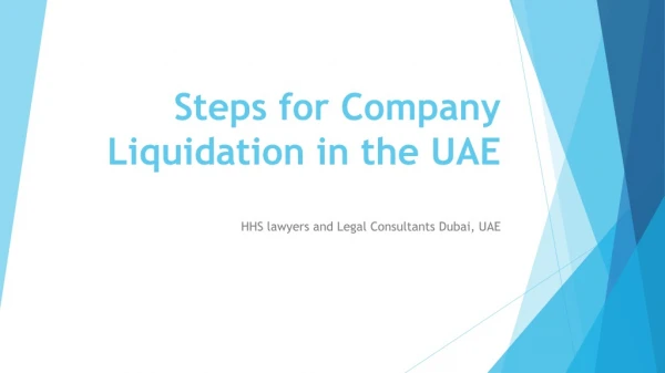 Steps for Company Liquidation in the UAE