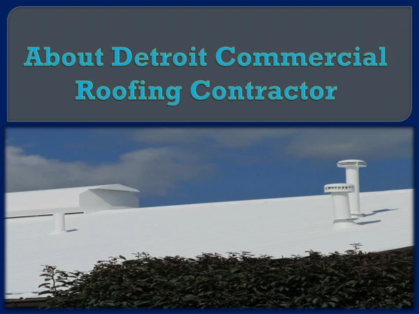 About Detroit Commercial Roofing Contractor