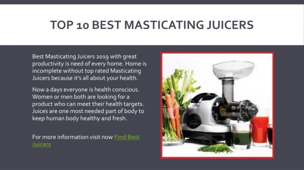 Top 10 Best Masticating Juicers