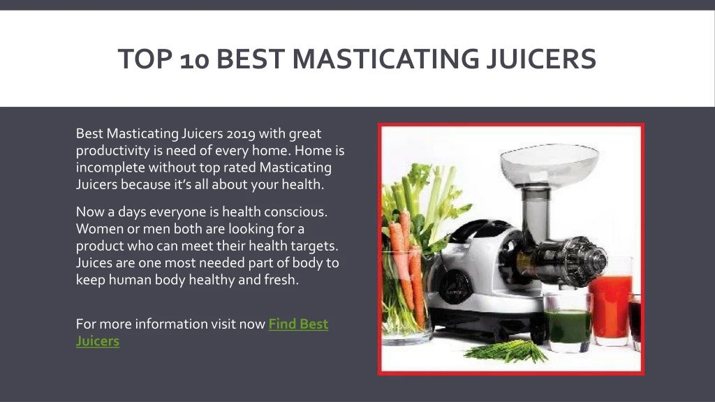 top 10 best masticating juicers