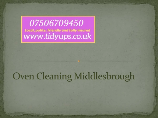 Oven Cleaning Middlesbrough