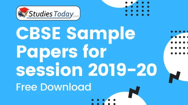 CBSE Sample Papers for session 2019-20