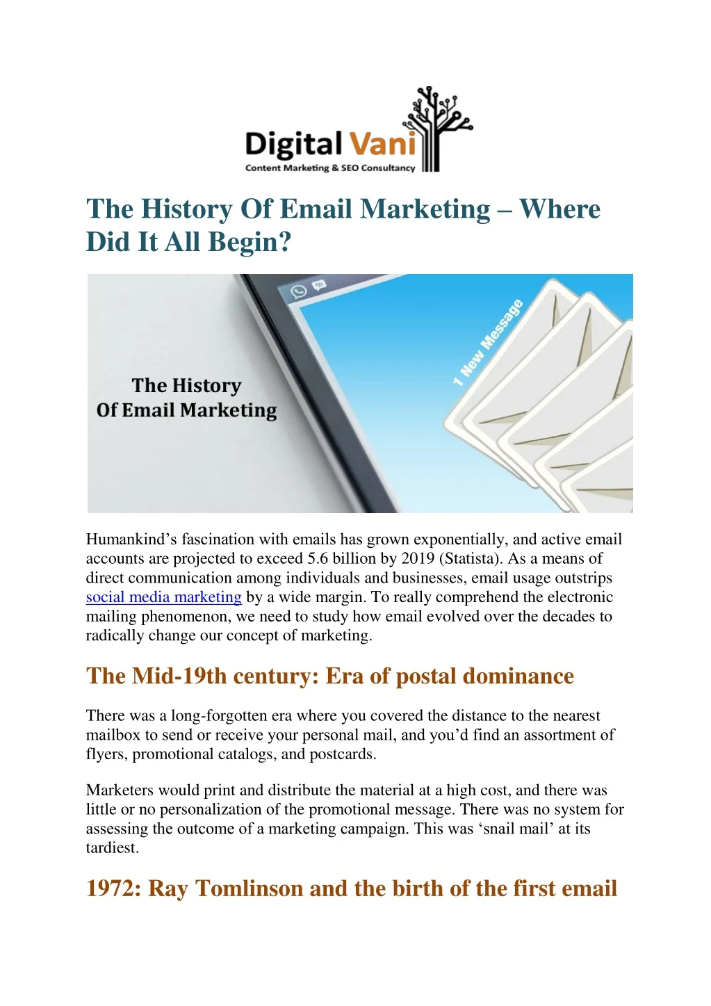 the history of email marketing where
