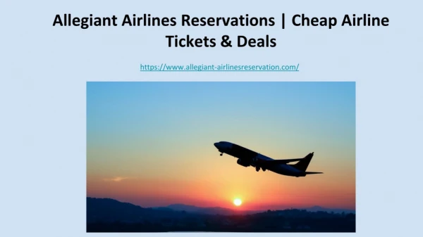 Book Very Cheap Flight Booking With Allegiant Airlines Reservations