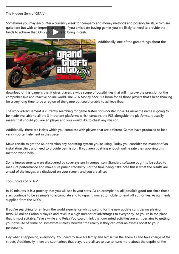 The Indisputable Reality About GTA V That Nobody Is Telling You