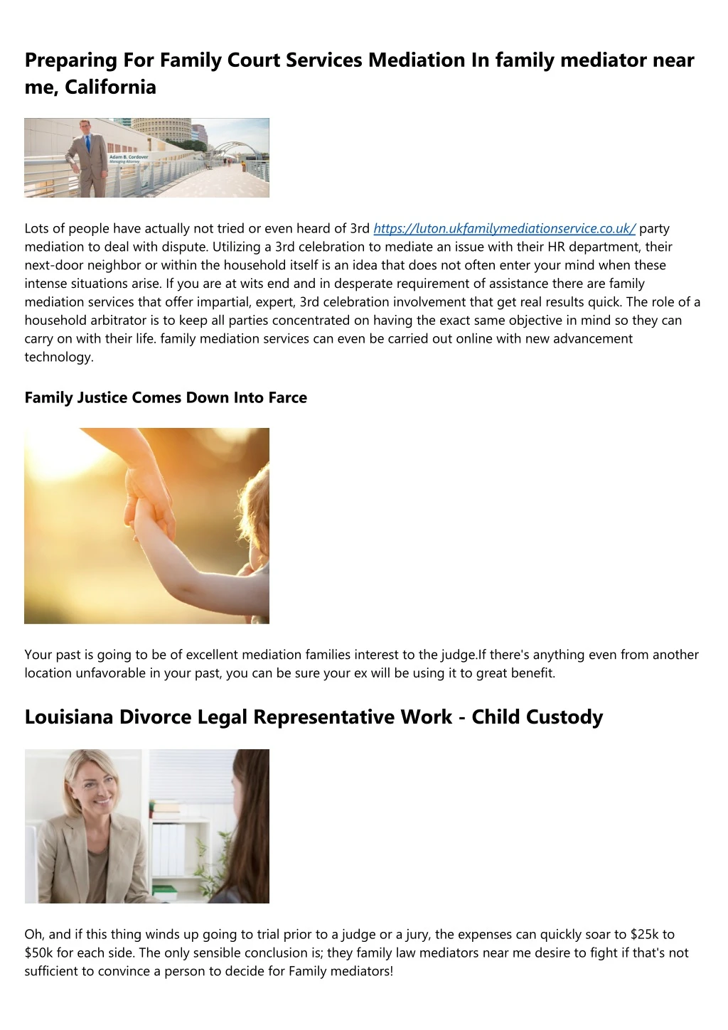 preparing for family court services mediation