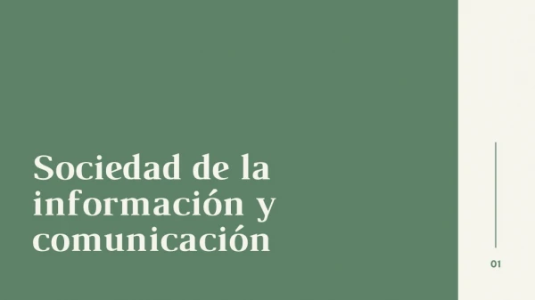 Sociedad de la información y comunicación