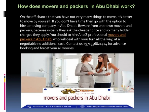 Book professional movers and packers in Abu Dhabi for hassle free move
