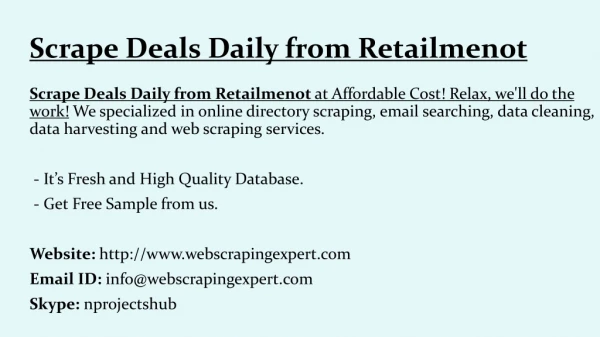 scrape deals daily from retailmenot