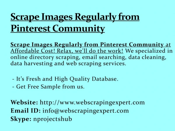 scrape images regularly from pinterest community