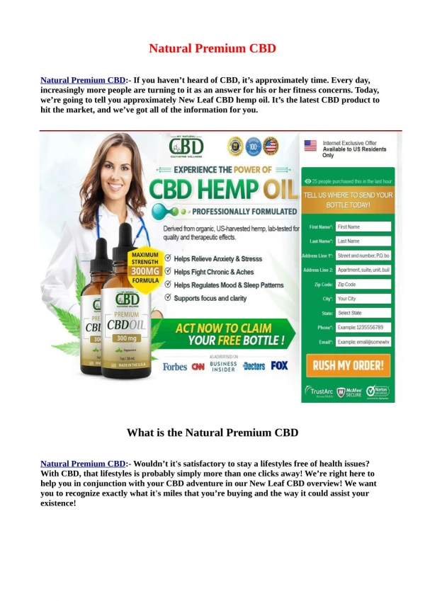 Don't Waste Time! Now Facts Until You Reach Your Natural Premium CBD
